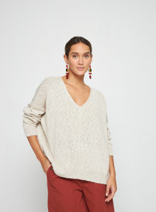 Loose cotton and linen jumper - Thalie