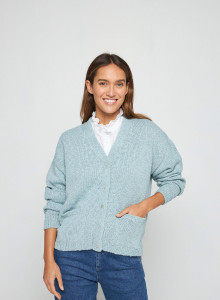 Cotton and linen V-neck cardigan - Thais
