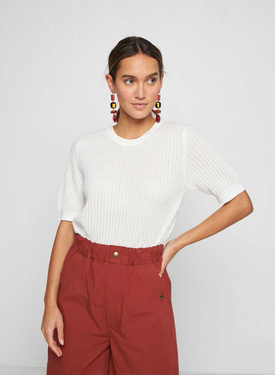 T-shirt round neck in cotton - Sidonie