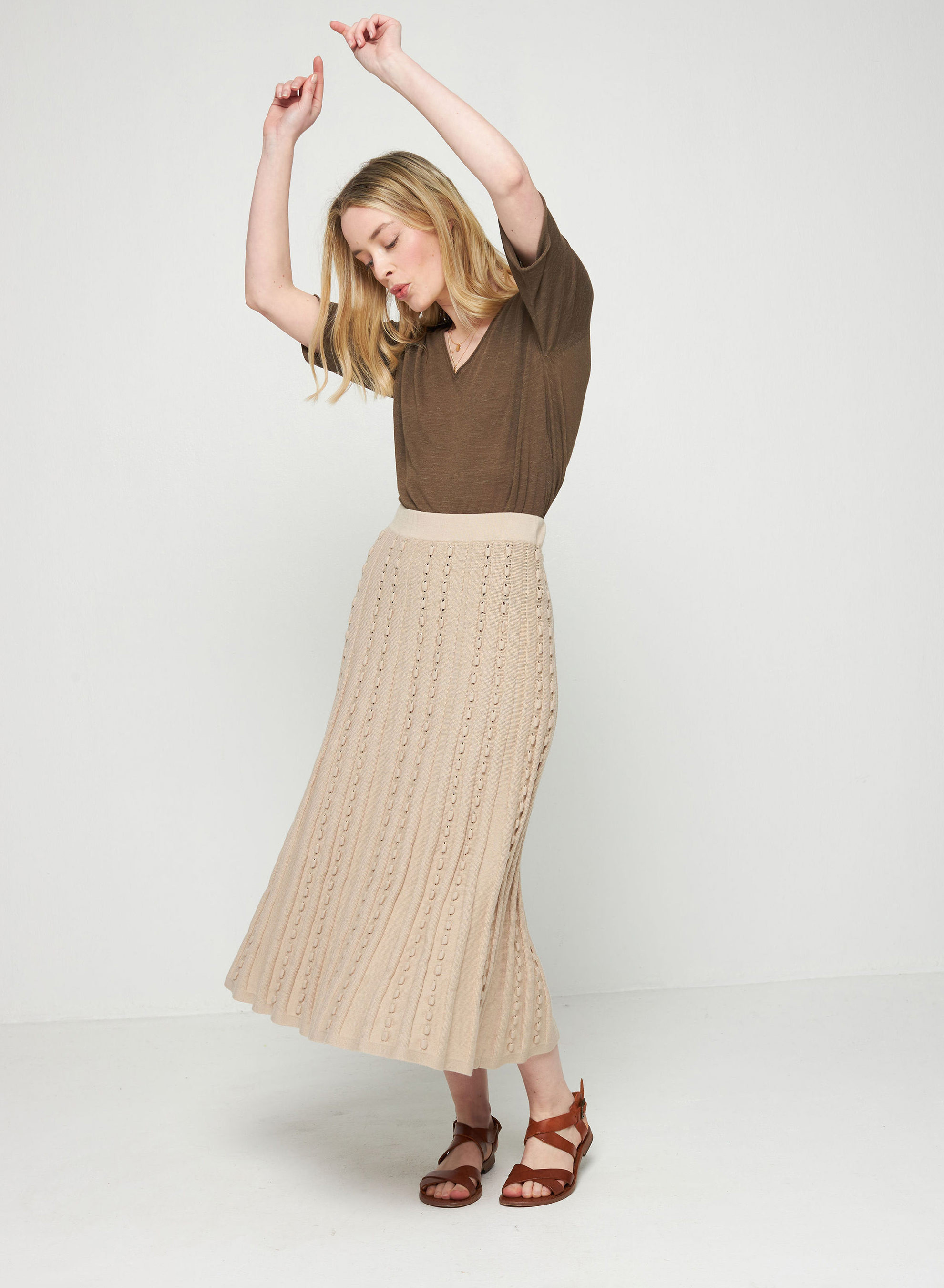 Long skirt in organic cotton - Sixtine