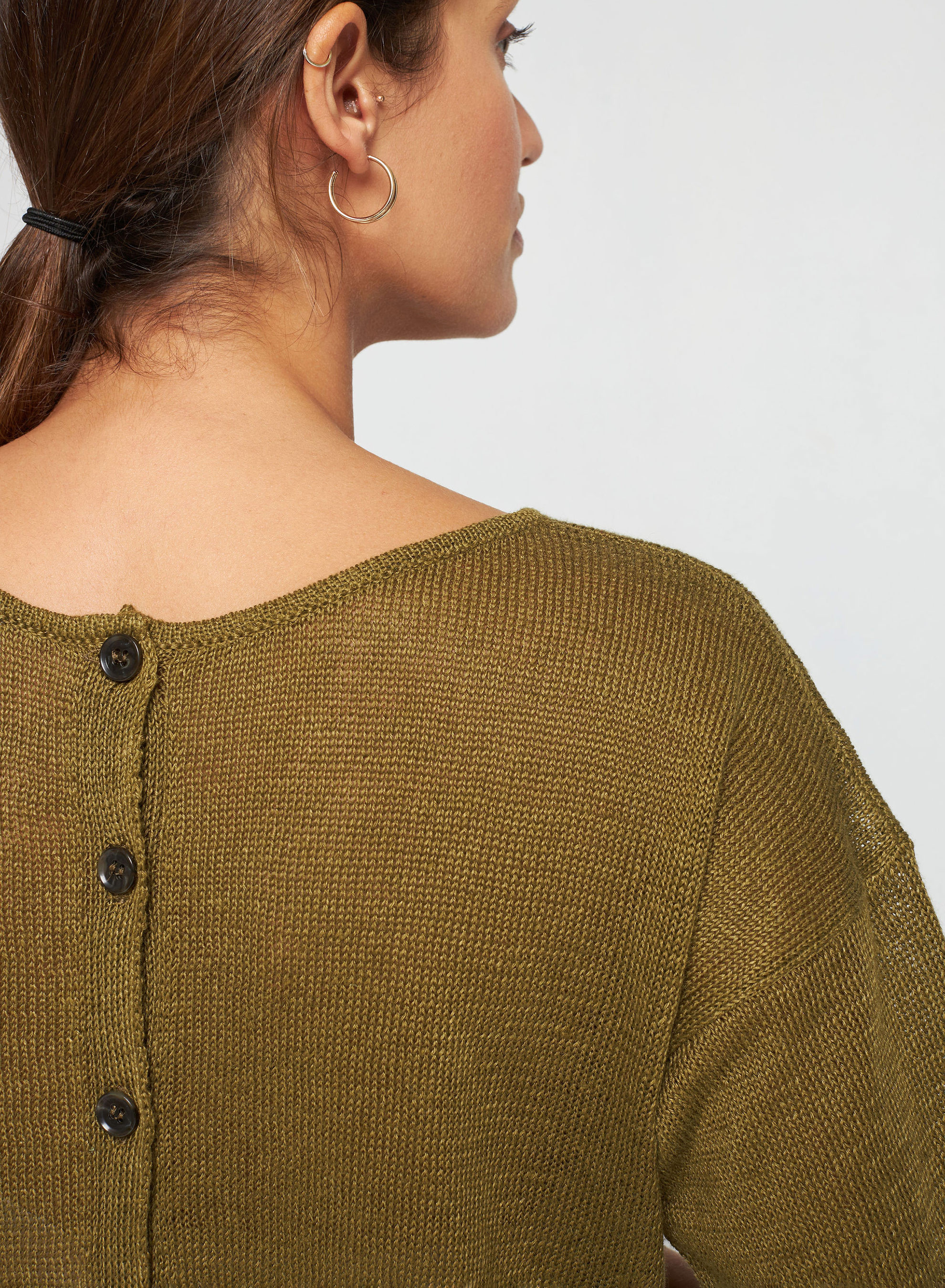 Linen Button Back T-Shirt - Tilla