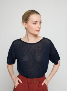 Linen Button Back T-Shirt - Tilla