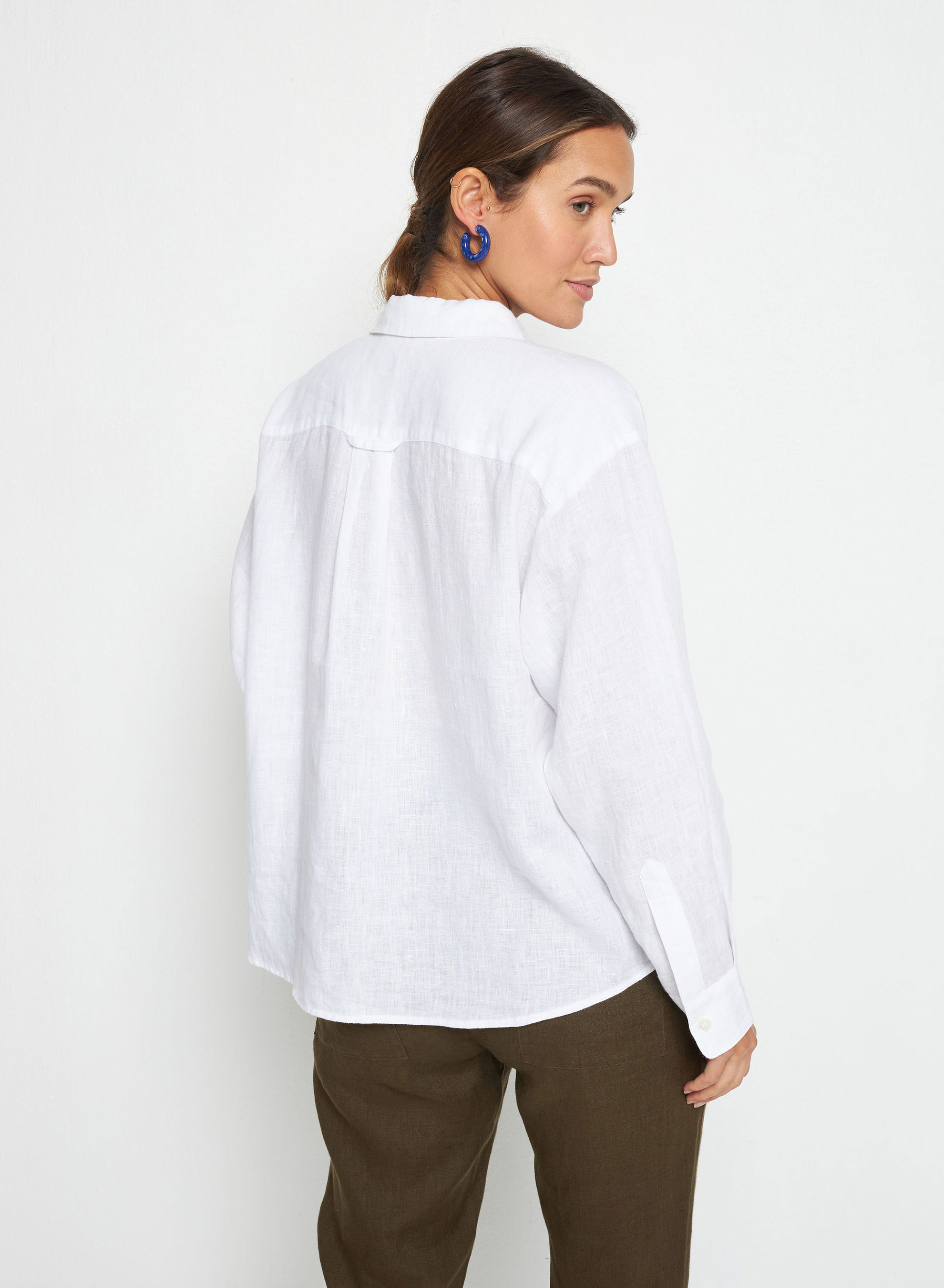 Long-sleeved linen chain shirt - Tonya