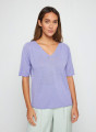 Flamed linen elbow sleeve t-shirt - Bonbon