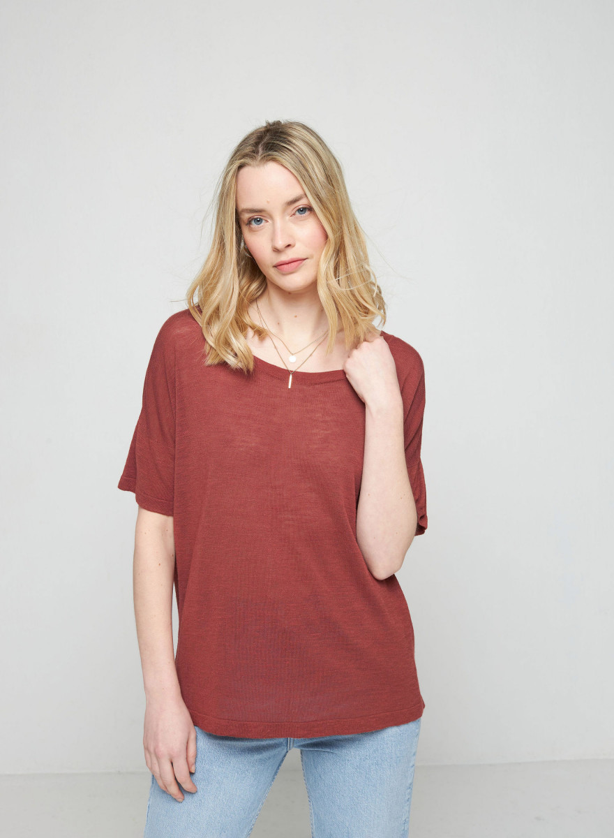 Camiseta de linho Slub com botões - Tally