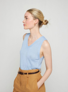 Slub linen tank top - Tahiti