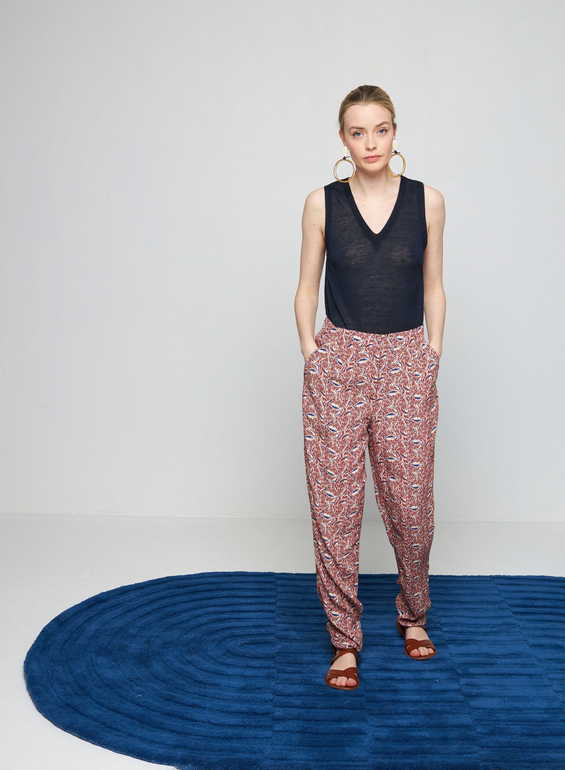 Slub linen tank top - Tahiti