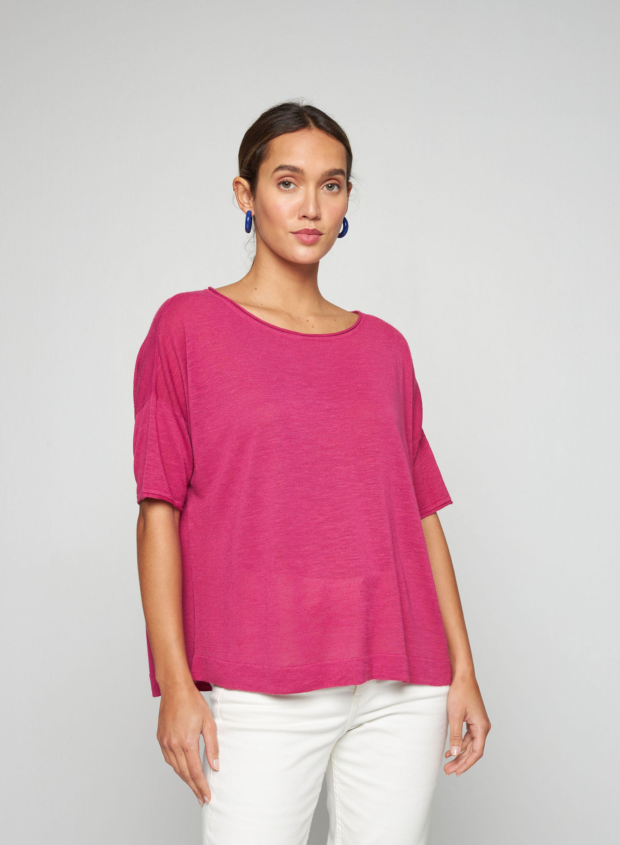 Lightweight slub linen jumper-TASLIM
