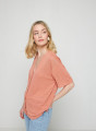 Short sleeves flamed linen cardigan - Tanya
