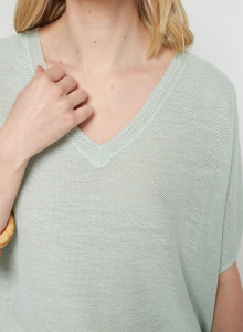 Flamed linen batwing T-shirt - Tarra