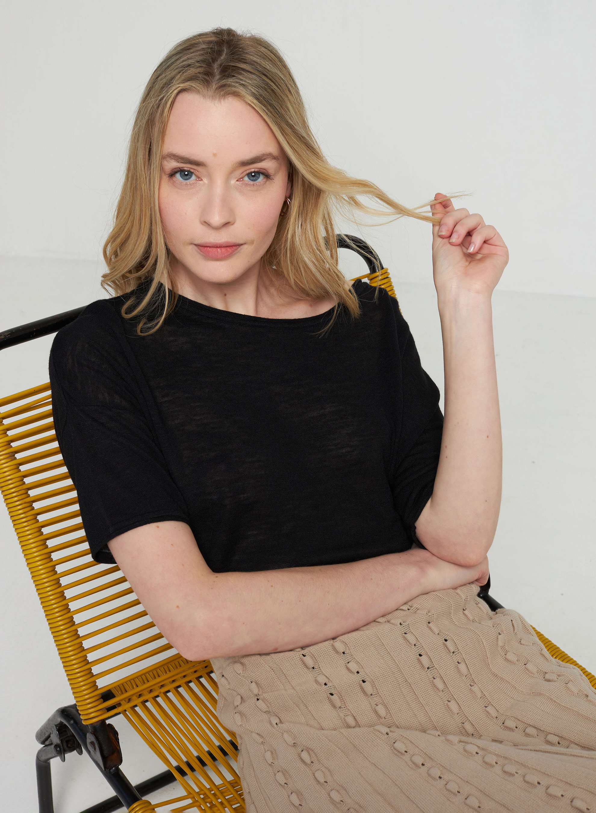 Lightweight slub linen jumper-TASLIM