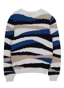 Sweater with colored stripes in organic cotton - Recife