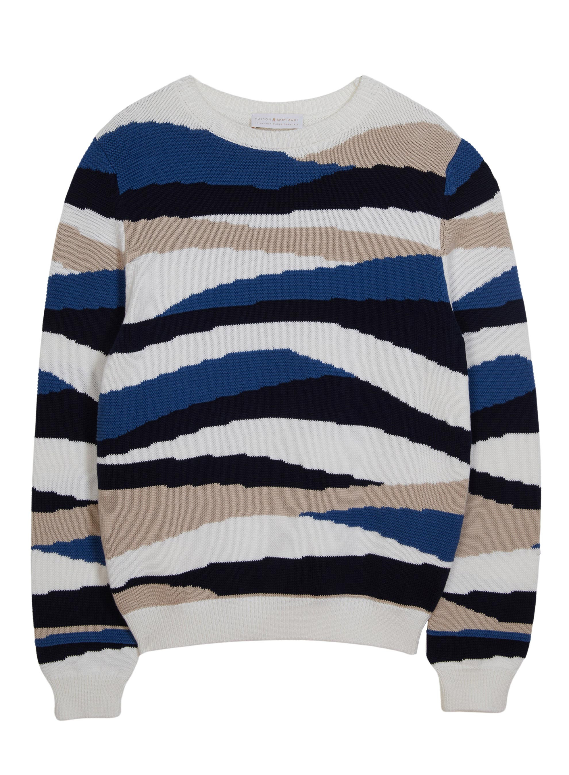 Sweater with colored stripes in organic cotton - Recife