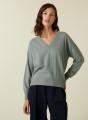 Cashmere V-neck knitted sweater - Canelle