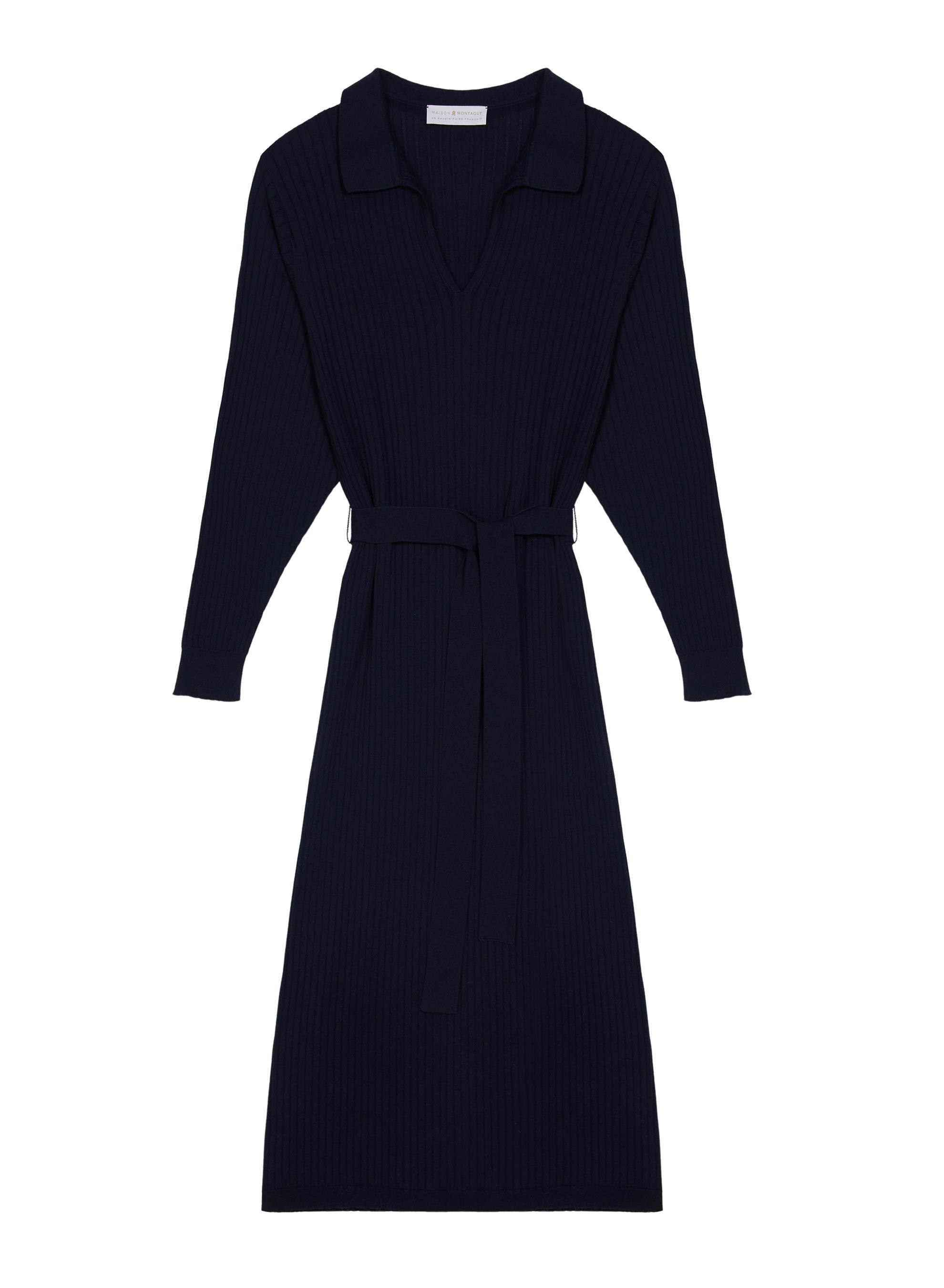 Robe longue en coton bio - Sibylle 7640 marine - 05 Bleu marine