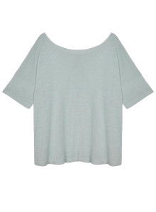 Flamed linen button back t-shirt - Tally