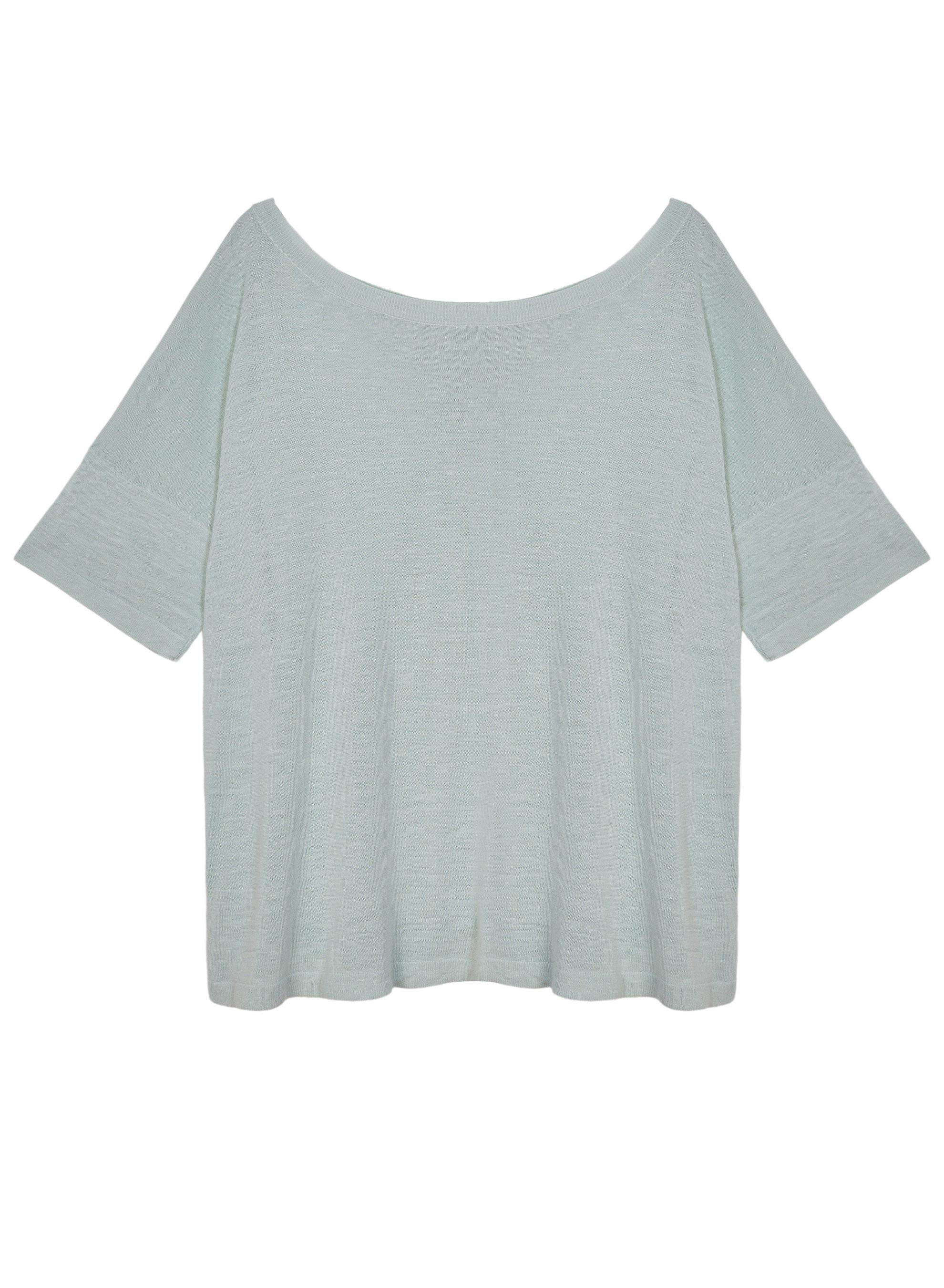 Flamed linen button back t-shirt - Tally