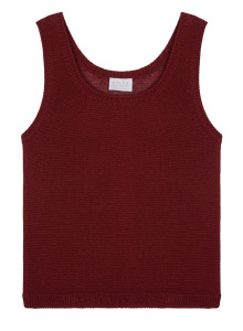 Round neck tank top in linen - Tina