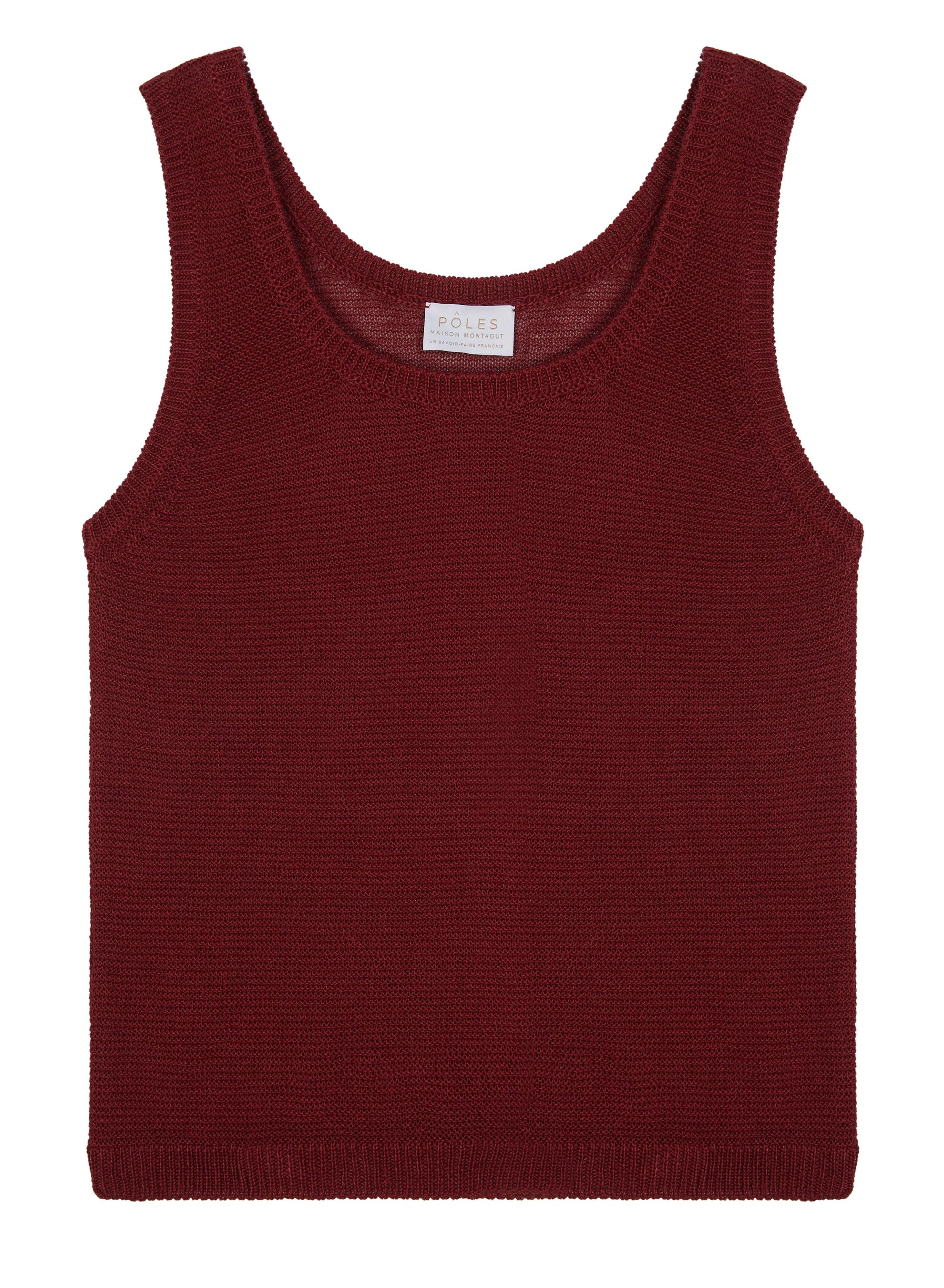 Round neck tank top in linen - Tina