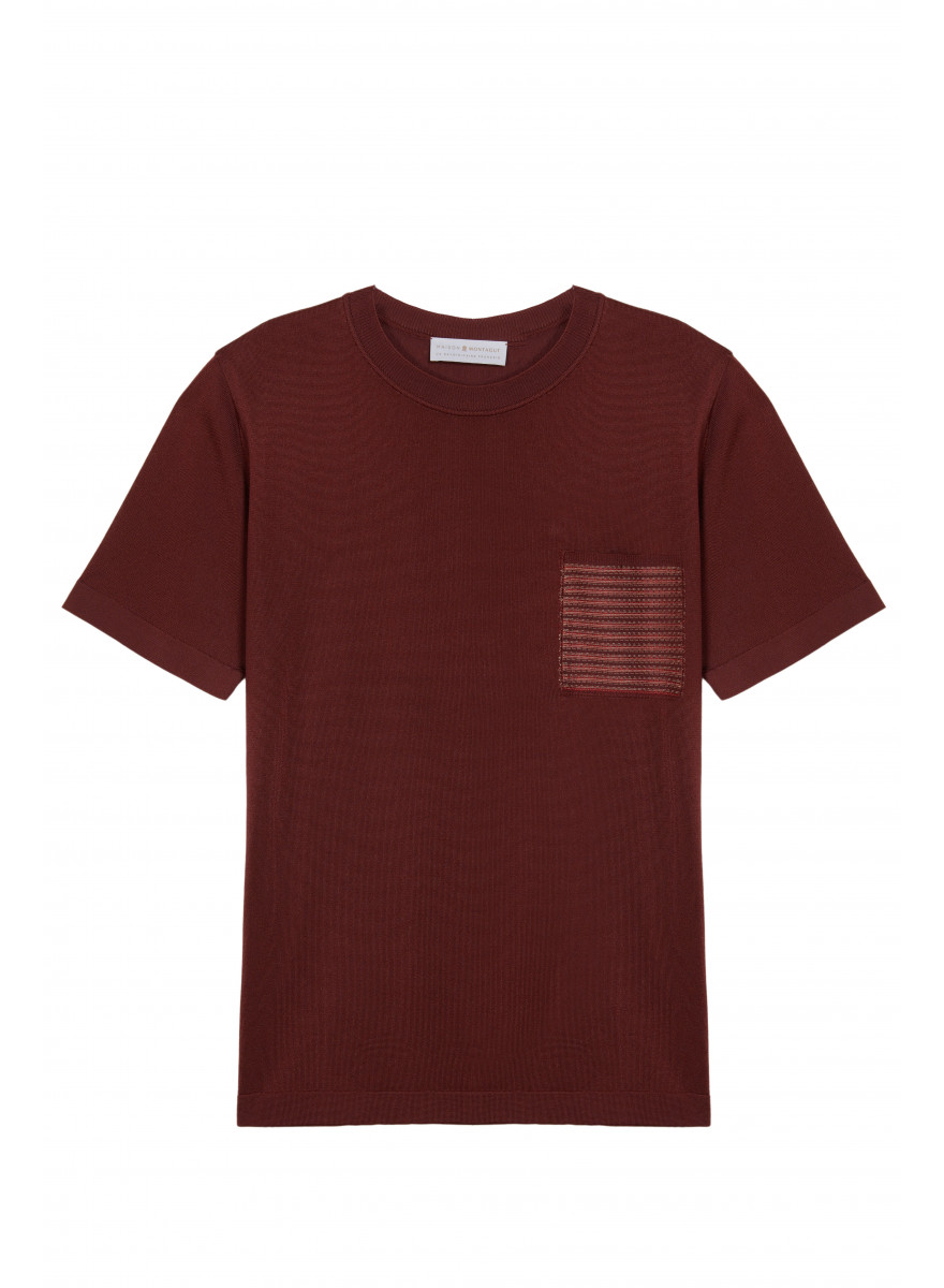 Camiseta com bolso aplicado em fio leve - Roma