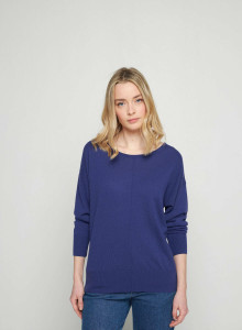 Pull col rond en cachemire light - Soraya 7645 indigo - 03 Bleu foncé