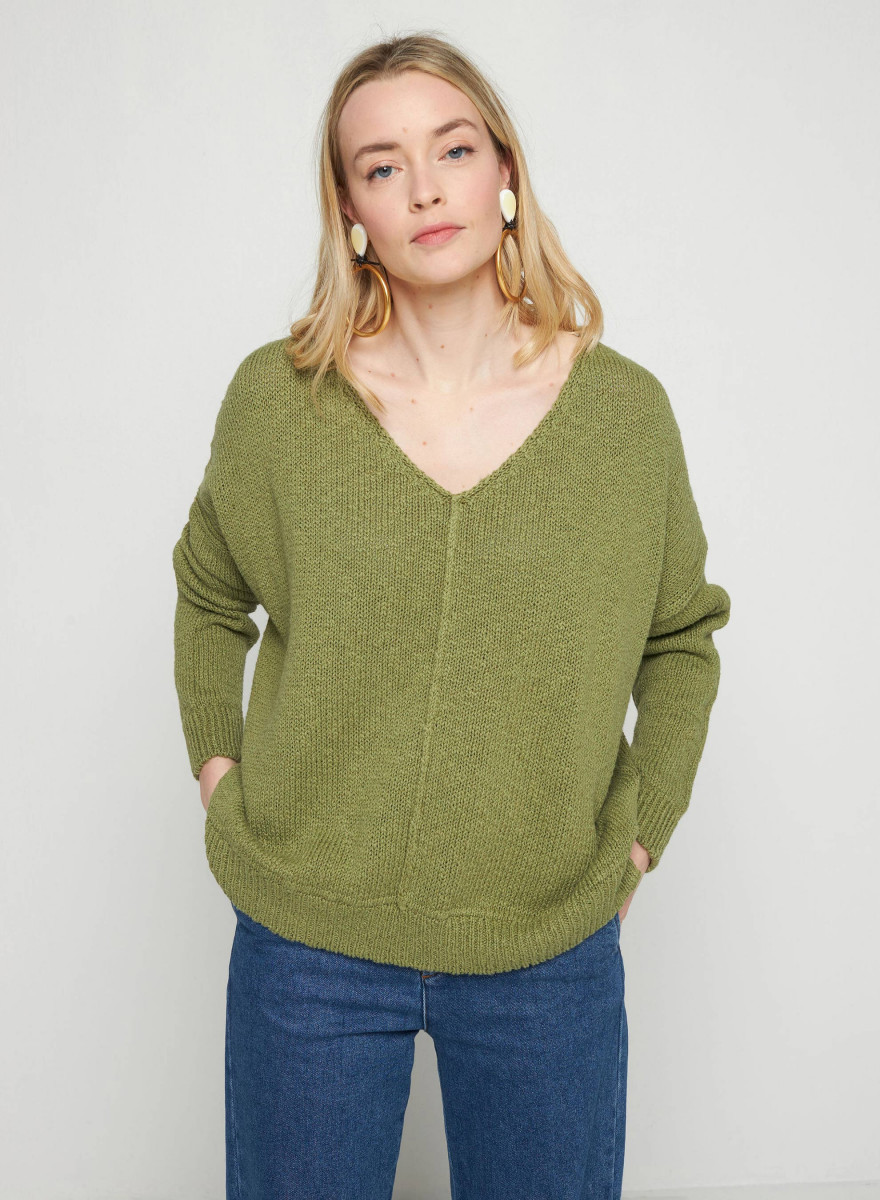 Loose cotton and linen jumper - Nathalie