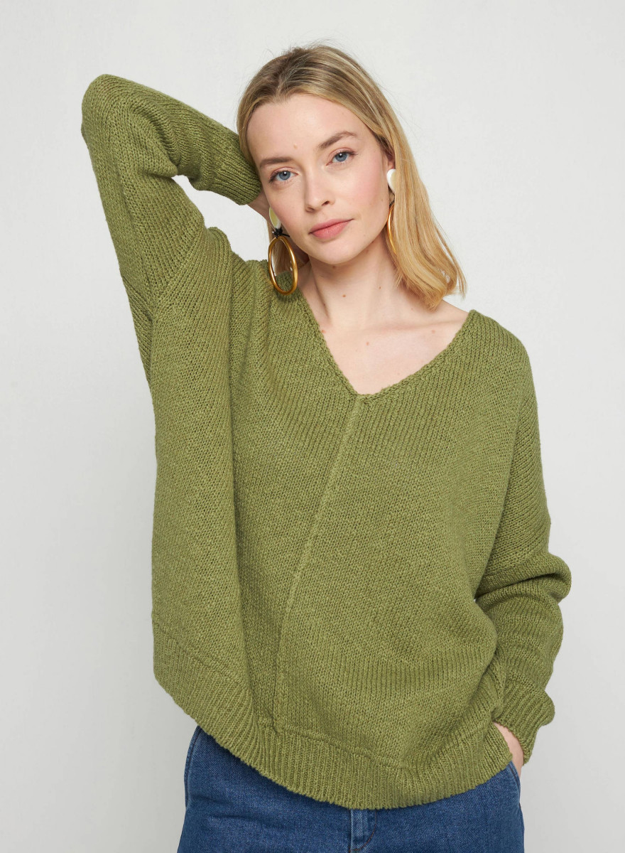 Loose cotton and linen jumper - Nathalie
