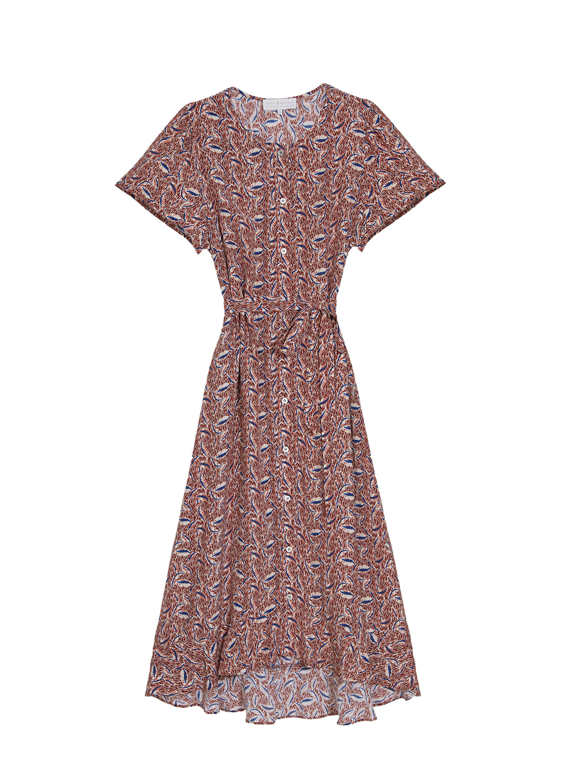 Robe longue à motifs en chaine et trame viscose - Sefiane 7722 blush - 51 Bordeaux