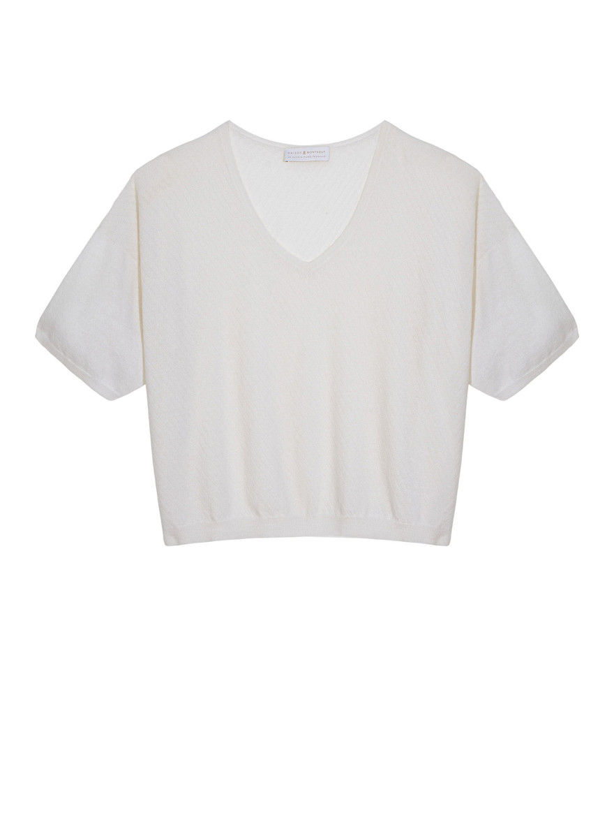 Light cashmere elbow sleeve T-shirt - Solange