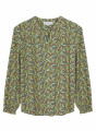 Patterned long-sleeved blouse in viscose warp and weft - Seina