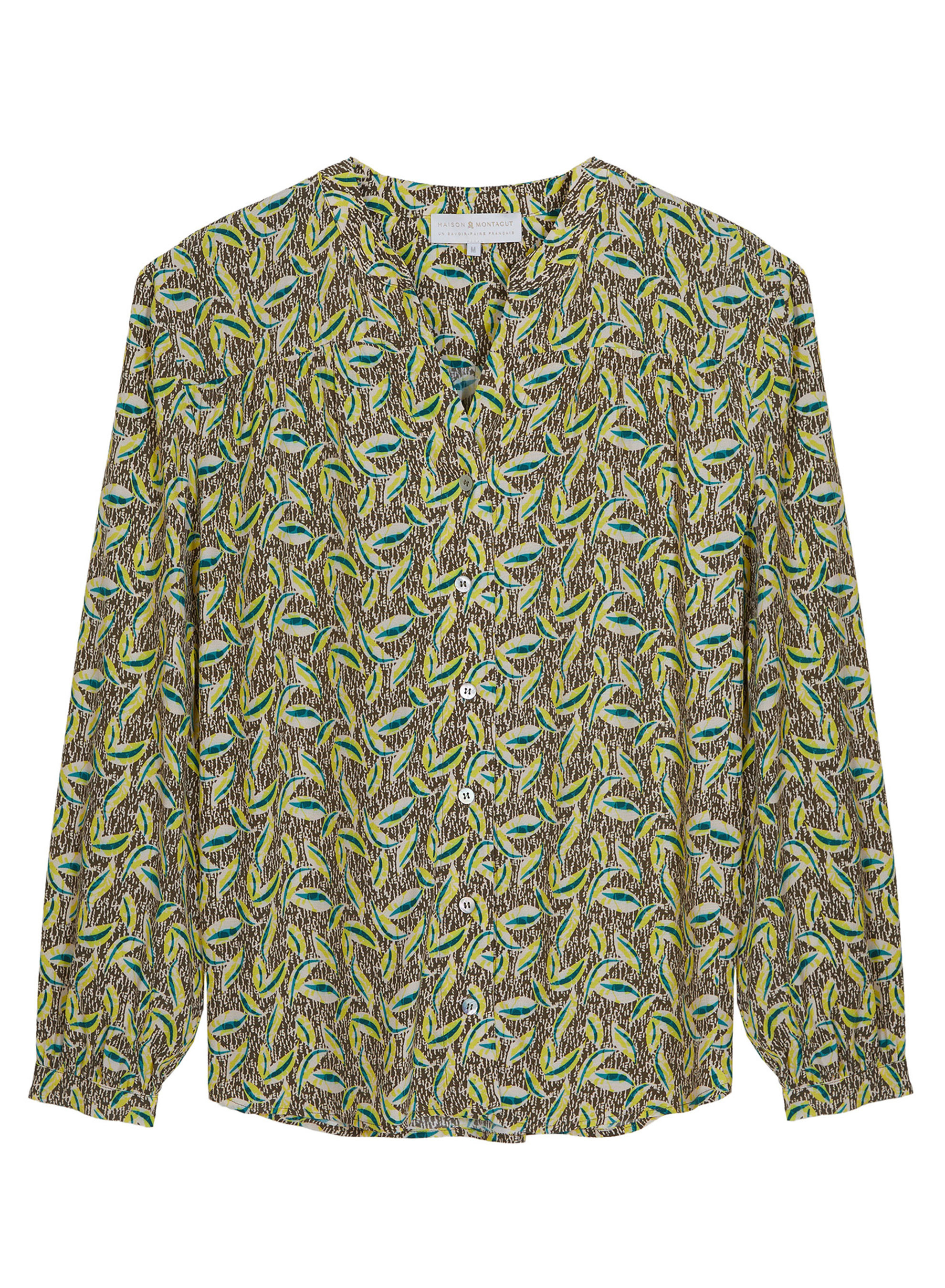 Patterned long-sleeved blouse in viscose warp and weft - Seina