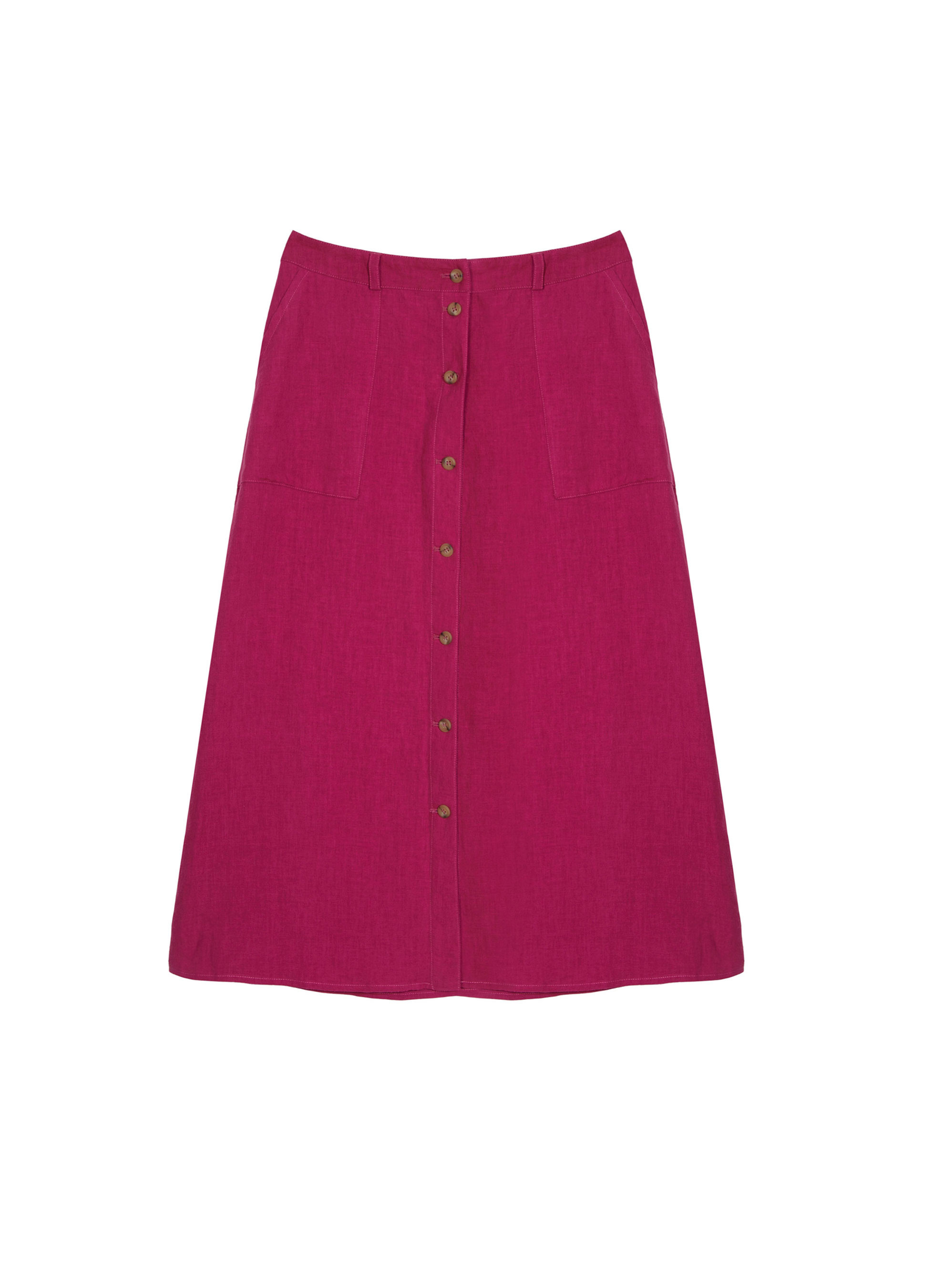 Long linen skirt with buttons - Tourya