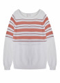 Striped slub linen loose sweater -Tael
