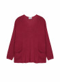 Oversized V-neck sweater in corallo - Telma