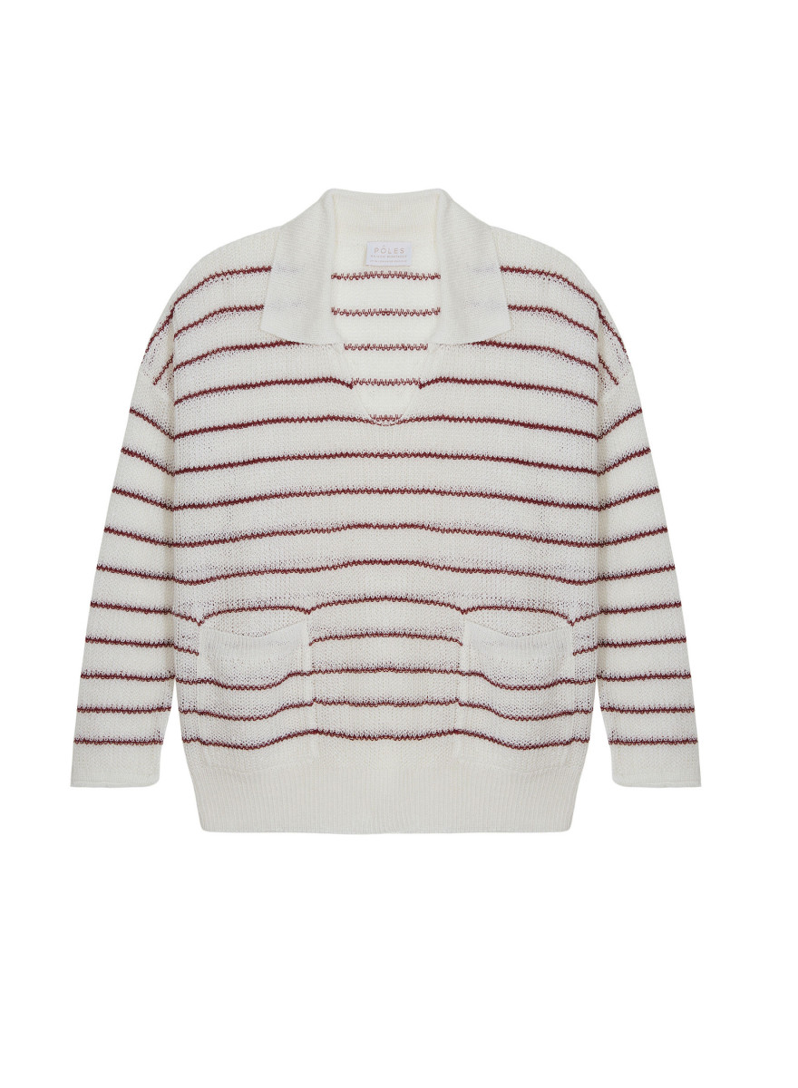 Loose linen polo neck sweater - Tiara