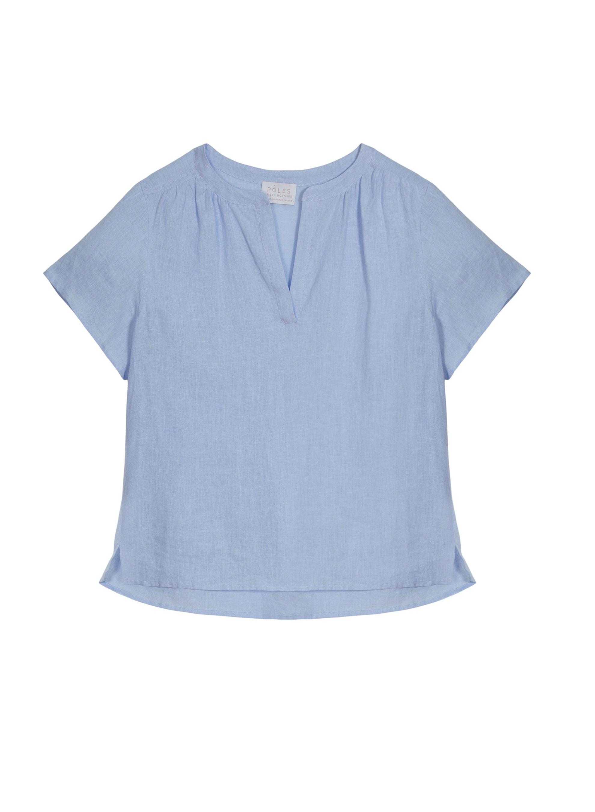 Tunisian collar linen blouse - Tonnie