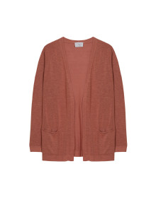 Gilet long avec poches en lin flammé - Tabata 7630 argile - 51 Bordeaux