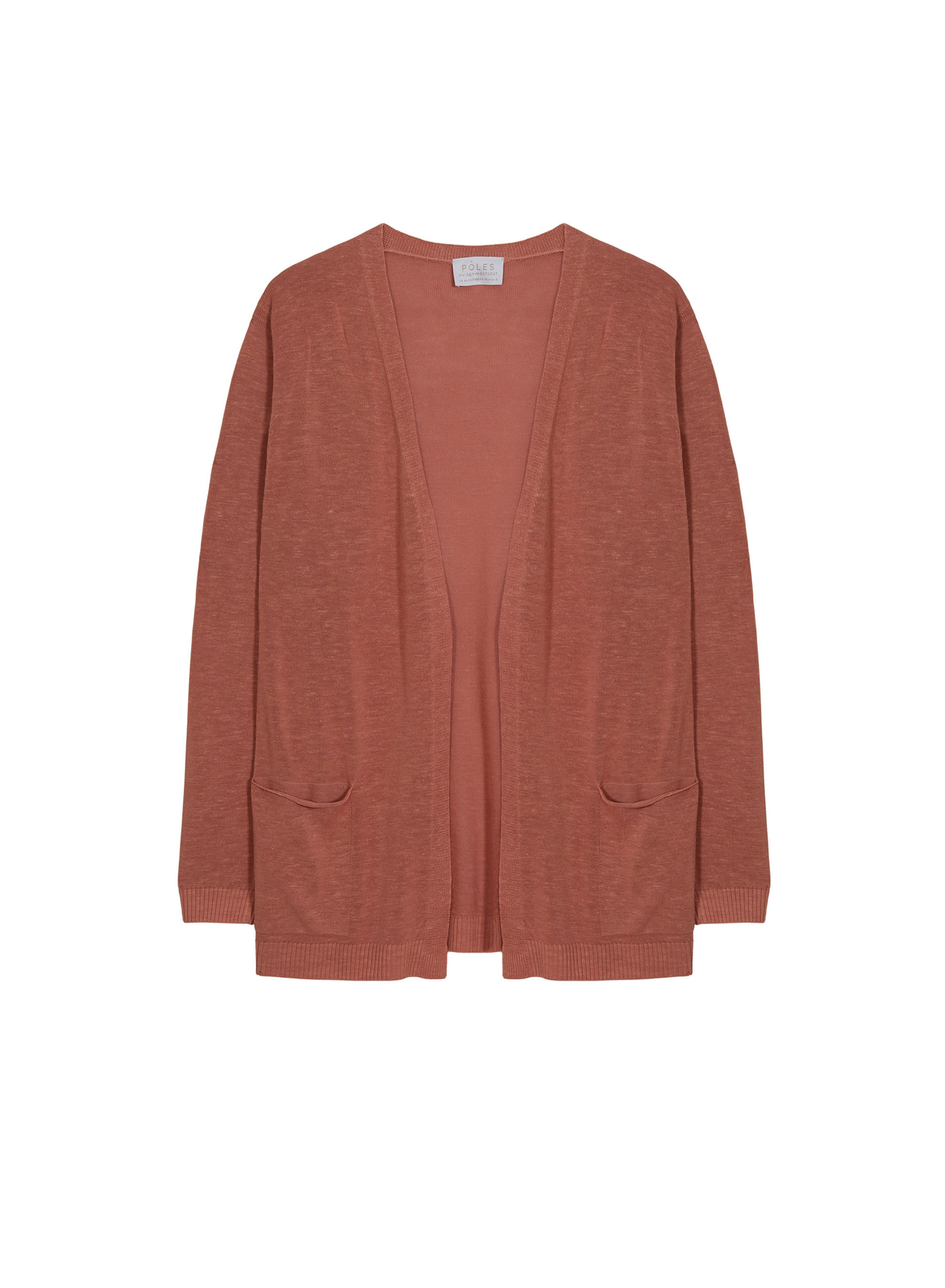 Long vest with pockets in flamed linen - Tabata