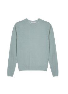 Round neck sweater with logo in merino wool - Eddie