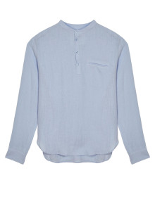 Linen shirt with tunisian collar - Romeo