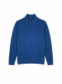 Pull col camionneur avec logo en laine mérinos - Ryan 7643 orage - 06 Bleu moyen