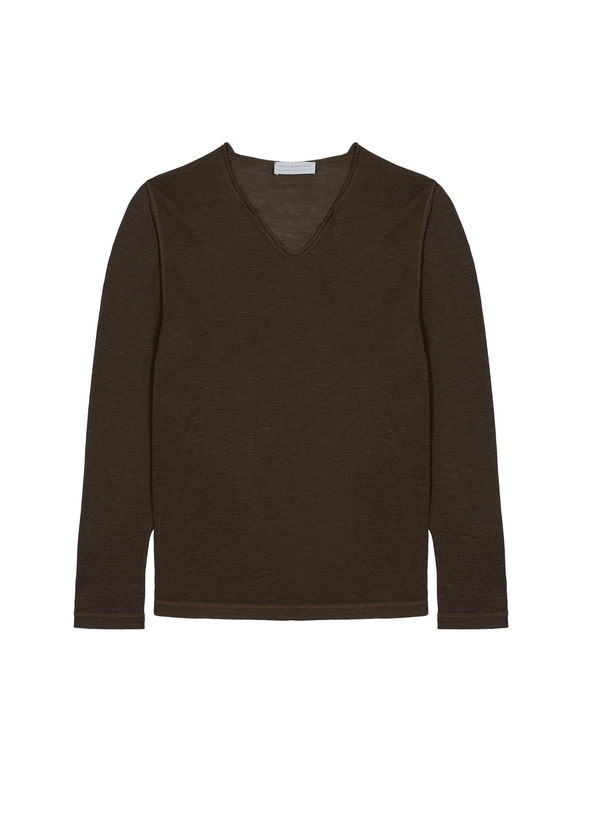Slub linen and linen V-neck sweater -Blayne