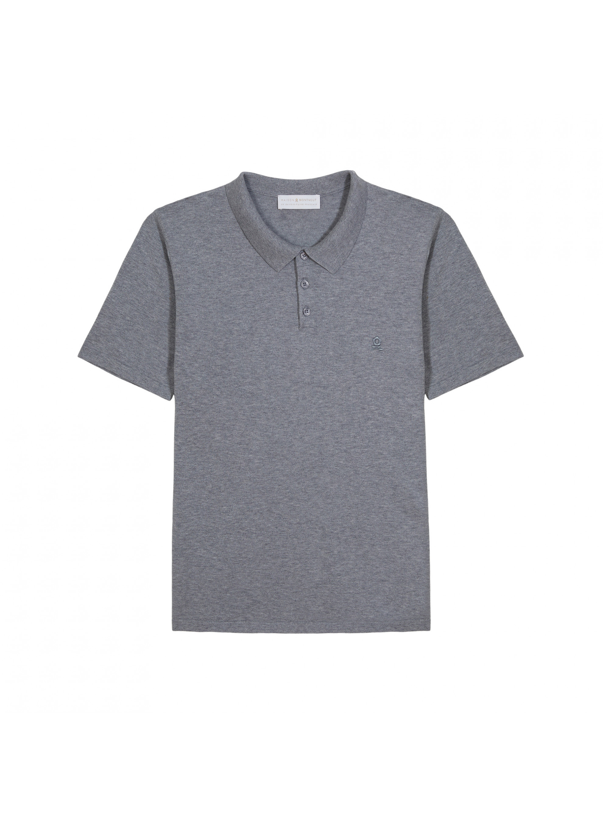 Polo en coton bio avec logo - Richie 7611 volute - 09 Gris moyen