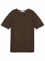  	T-shirt col rond en lin flammé - Renaud 7650 kaki - 83 Kaki