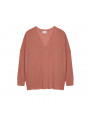 T-shirt oversize col v en lin flammé - Beja 7682 blush - 24 Rose clair