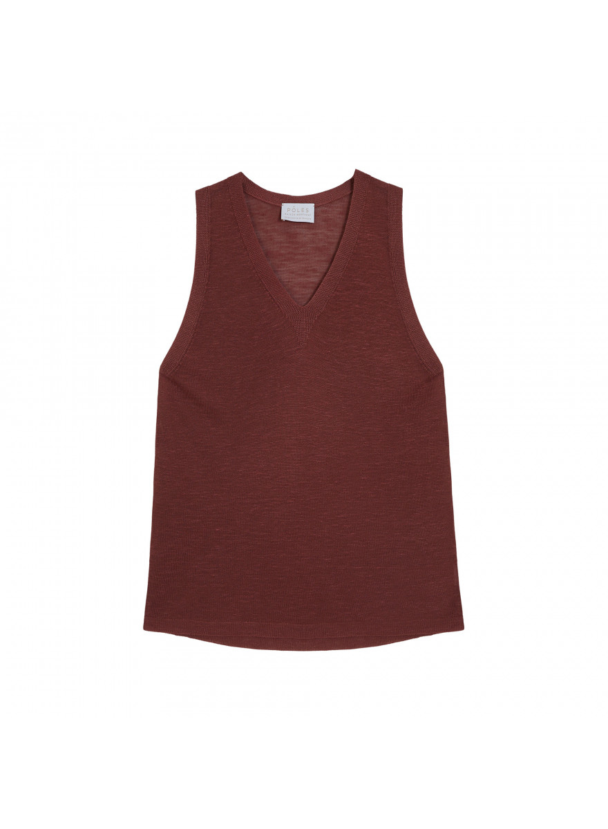 Slub linen tank top - Tahiti