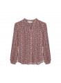Patterned long-sleeved blouse in viscose warp and weft - Seina
