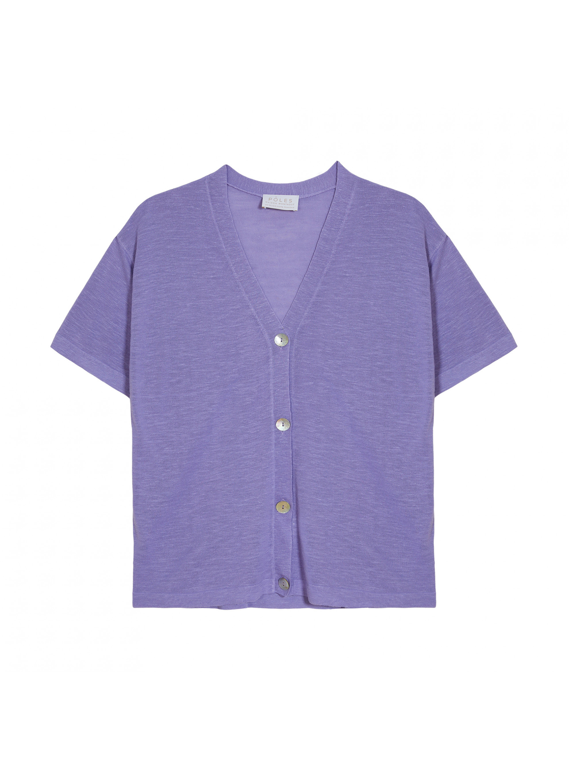 Gilet manches courtes en lin flammé - Tanya 7690 lavande - 16 Violet clair