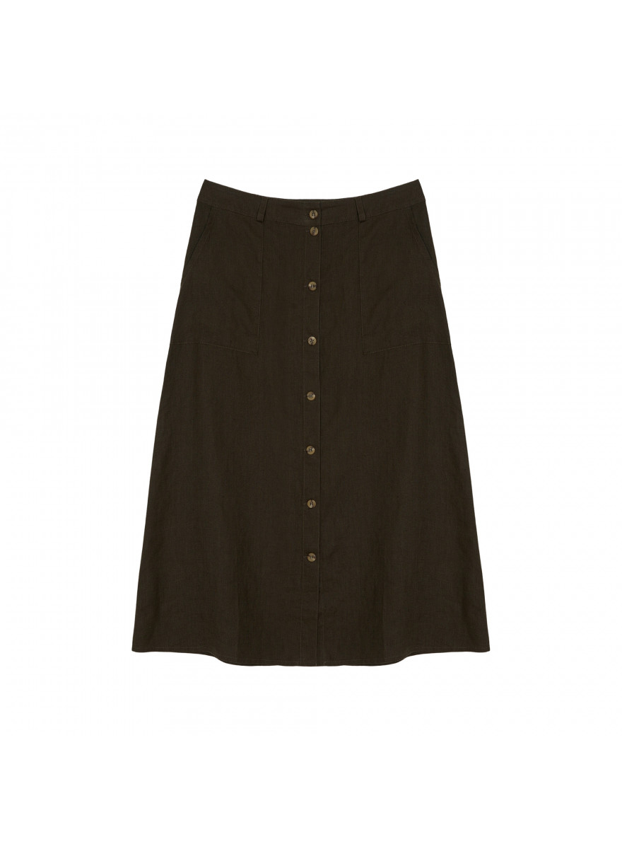 Long linen skirt with buttons - Tourya