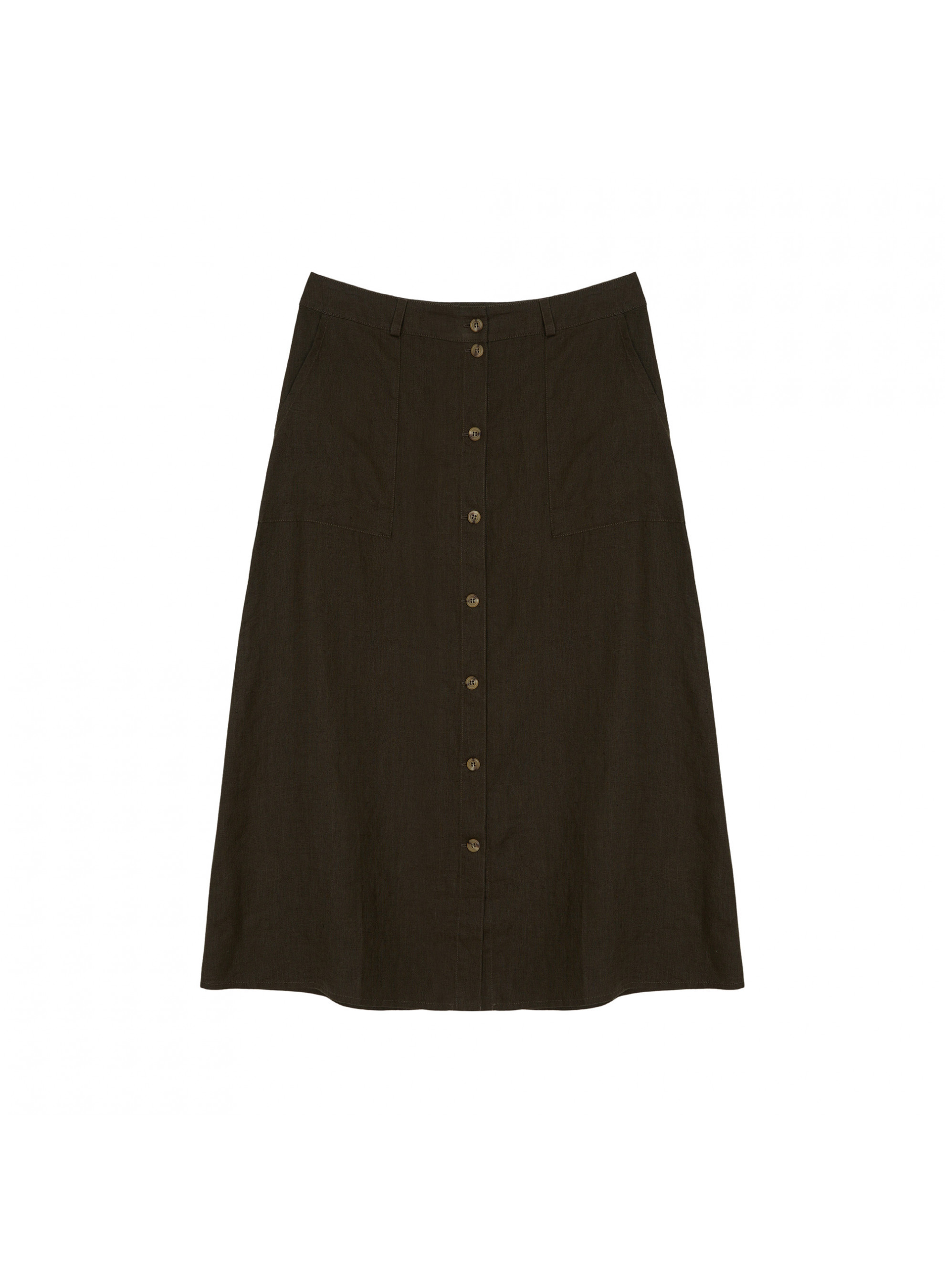 Long linen skirt with buttons - Tourya